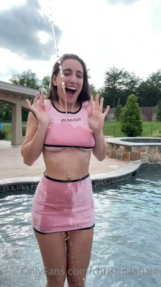 Christina Khalil Nude Wet T-shirt Strip Onlyfans Video Leaked - #17