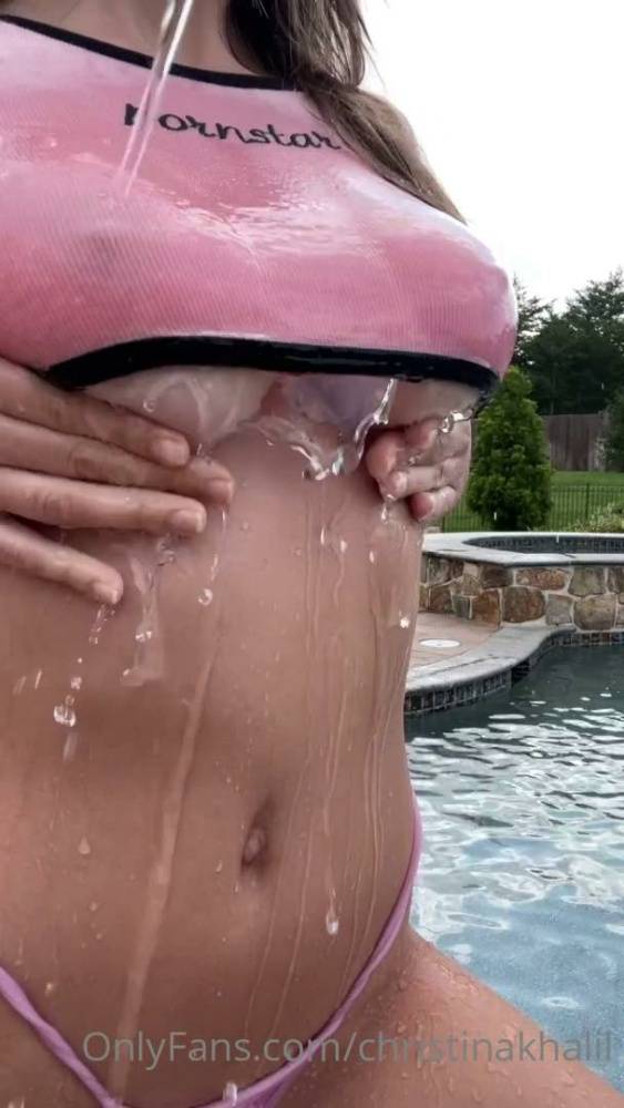 Christina Khalil Nude Wet T-shirt Strip Onlyfans Video Leaked - #2