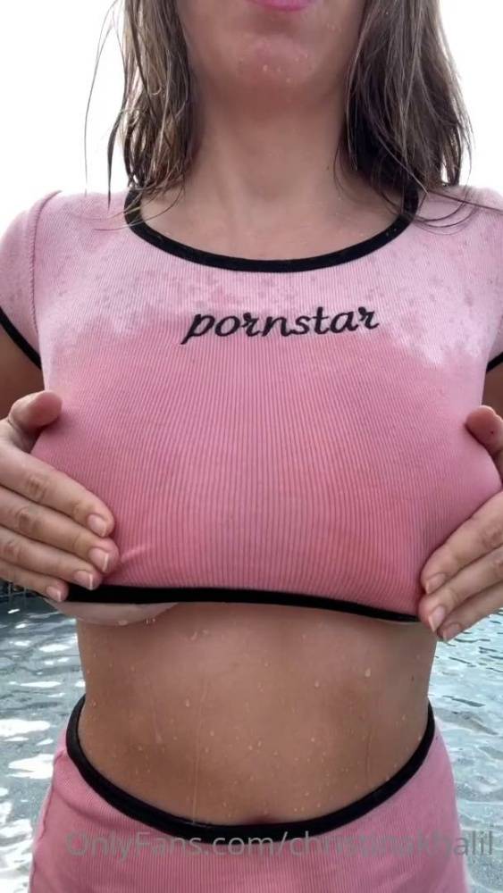 Christina Khalil Nude Wet T-shirt Strip Onlyfans Video Leaked - #27