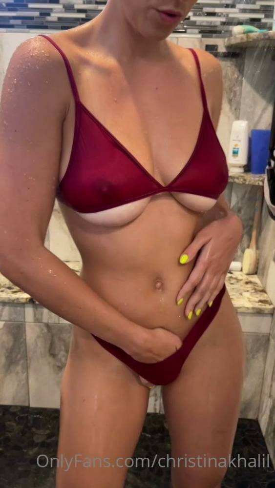 Christina Khalil Shower Bikini Strip Onlyfans Video Leaked - #11