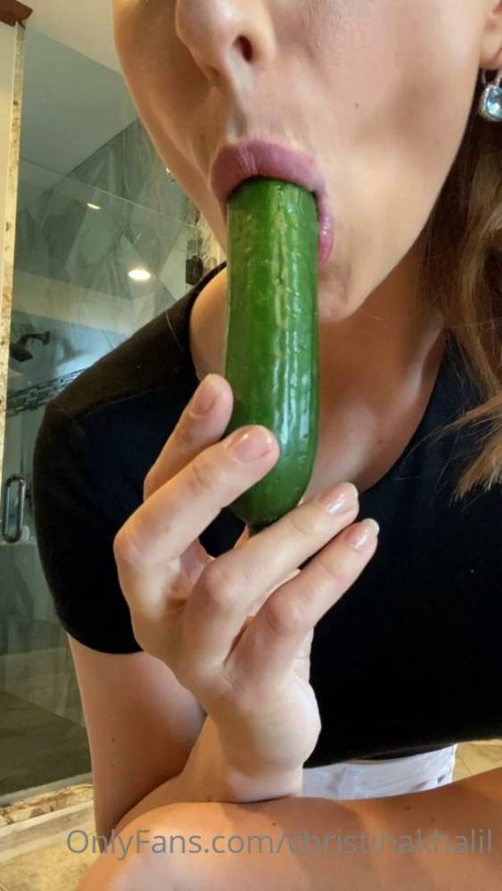 Christina Khalil Cucumber Blowjob Onlyfans Video Leaked - #1