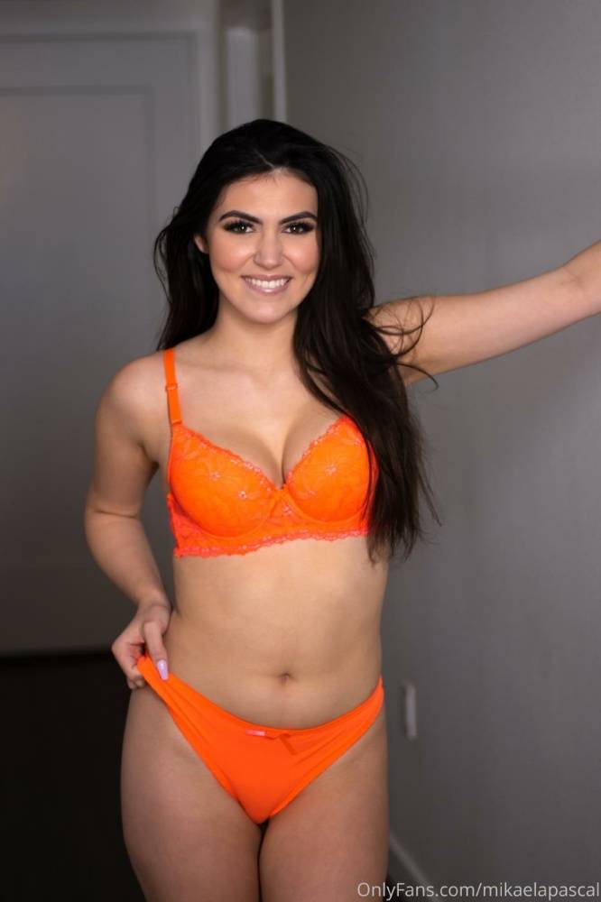 Mikaela Pascal Orange Lingerie Onlyfans Set Leaked - #4