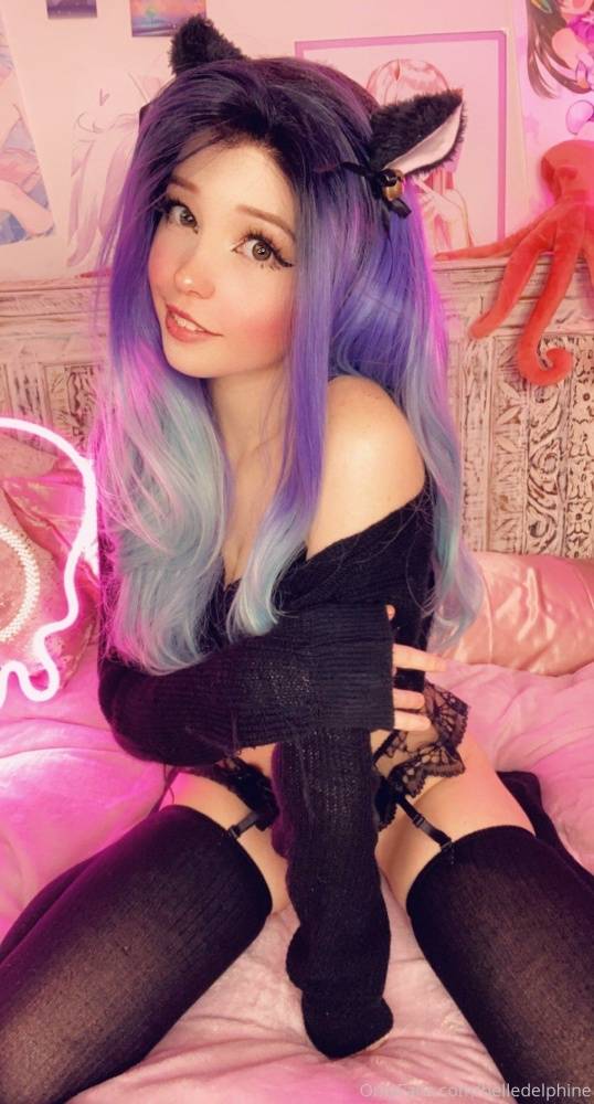 Belle Delphine Nude Purple Hair Kitten Onlyfans Set Leaked - #22