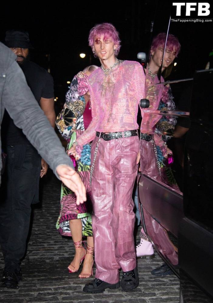 Megan Fox & MGK Step Out For Another Night in Pink as They Arrive to Catch NYC - #29