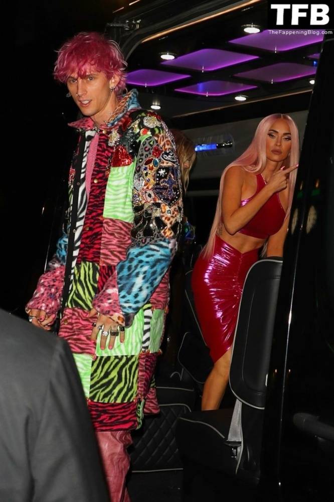 Megan Fox & MGK Step Out For Another Night in Pink as They Arrive to Catch NYC - #28