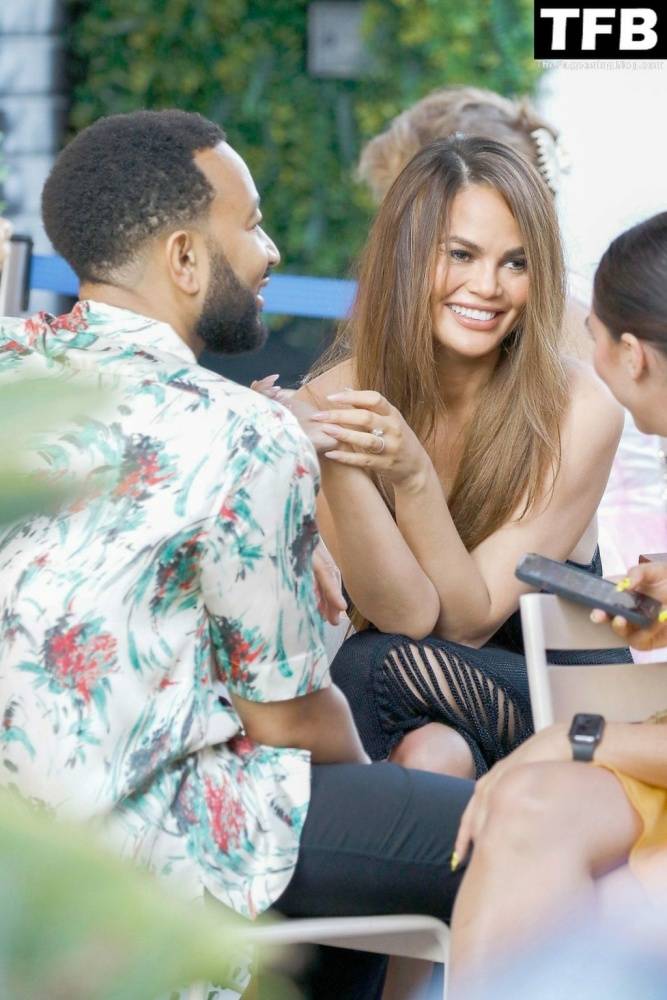 Chrissy Teigen Goes Braless Under a Very Sexy Sheer Black Dress in France - #27