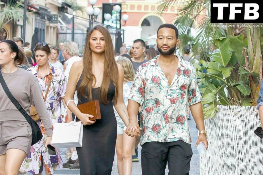 Chrissy Teigen Goes Braless Under a Very Sexy Sheer Black Dress in France - #15