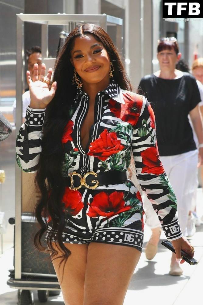 Ashanti Wears a Colorful Dolce & Gabanna Romper at Good Morning America in NYC - #21