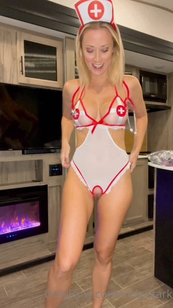 Vicky Stark Nude Nurse Costume Try On Onlyfans Video Leaked - #3