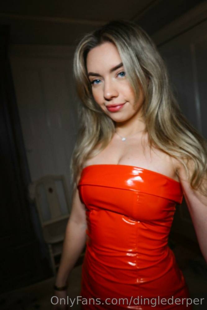 Dinglederper Sexy Red Leather Dress Onlyfans Set Leaked - #5