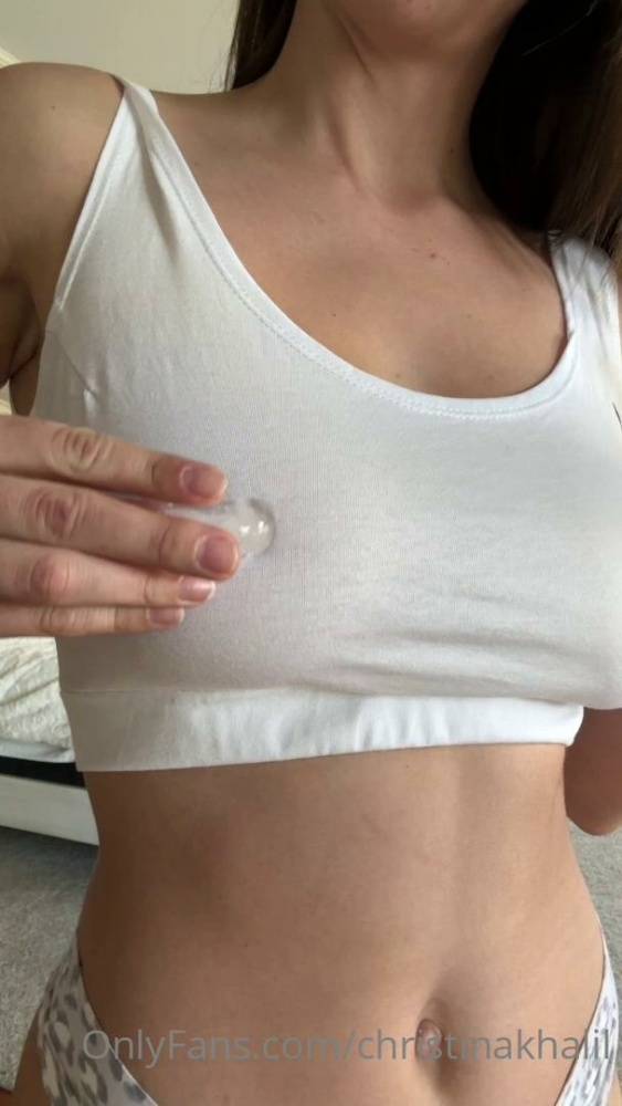 Christina Khalil See Through Wet Nipple Strip Onlyfans Video Leaked - #12