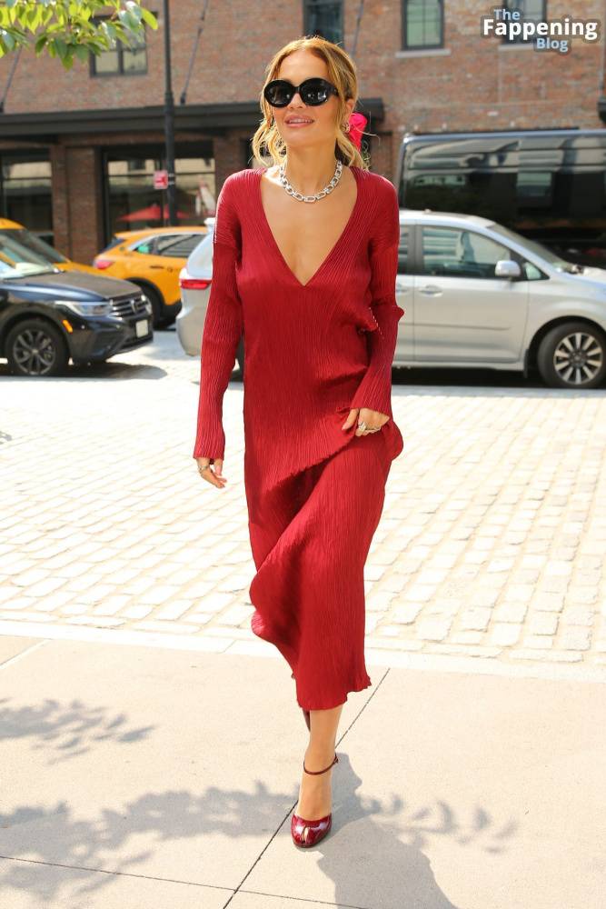 Rita Ora Goes Braless in a Red Dress in NYC (34 Photos) - #14