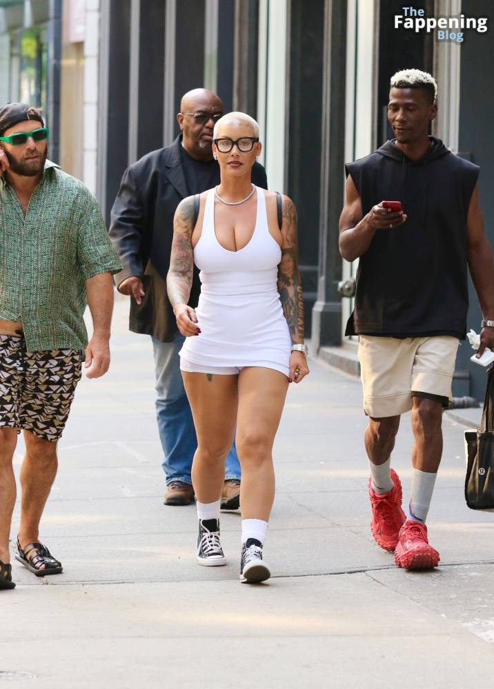 Amber Rose Turns Heads in a Revealing White Mini Dress During SoHo Outing (39 Photos) - #12