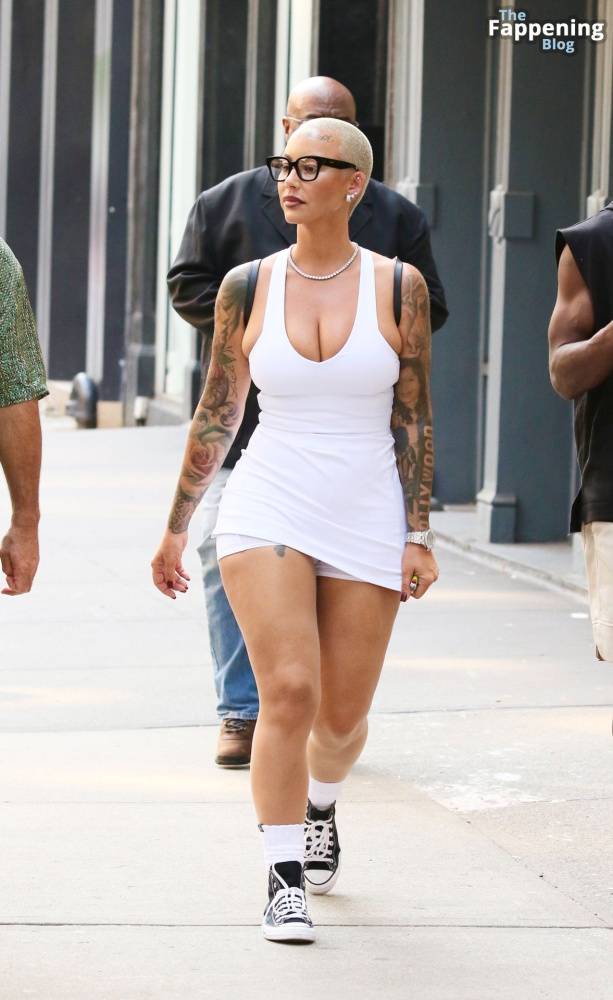 Amber Rose Turns Heads in a Revealing White Mini Dress During SoHo Outing (39 Photos) - #1