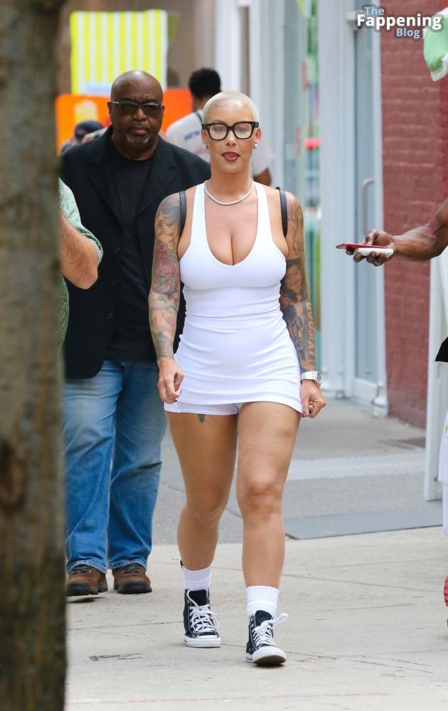 Amber Rose Turns Heads in a Revealing White Mini Dress During SoHo Outing (39 Photos) - #26