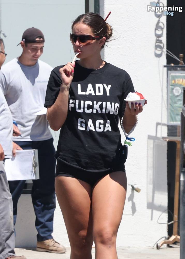 Addison Rae Rocks Bold “Lady Gaga” Tee and Red Heels in Los Angeles (27 Photos) - #4