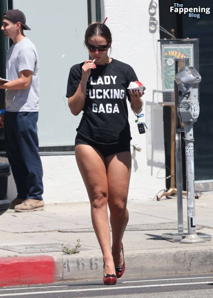 Addison Rae Rocks Bold “Lady Gaga” Tee and Red Heels in Los Angeles (27 Photos) - #21