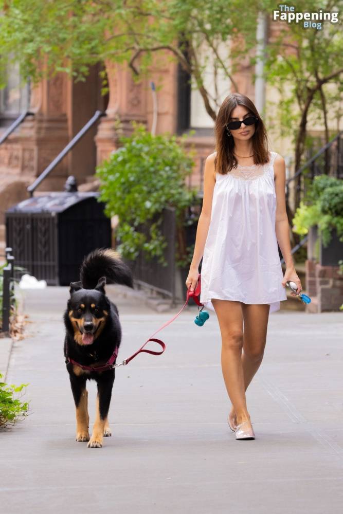 Emily Ratajkowski Stuns in White as She Takes Her Dog Out for a Fart Walk (16 Photos) - #16