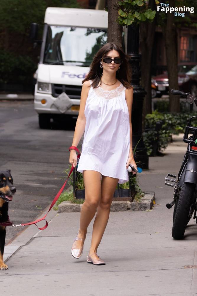 Emily Ratajkowski Stuns in White as She Takes Her Dog Out for a Fart Walk (16 Photos) - #11