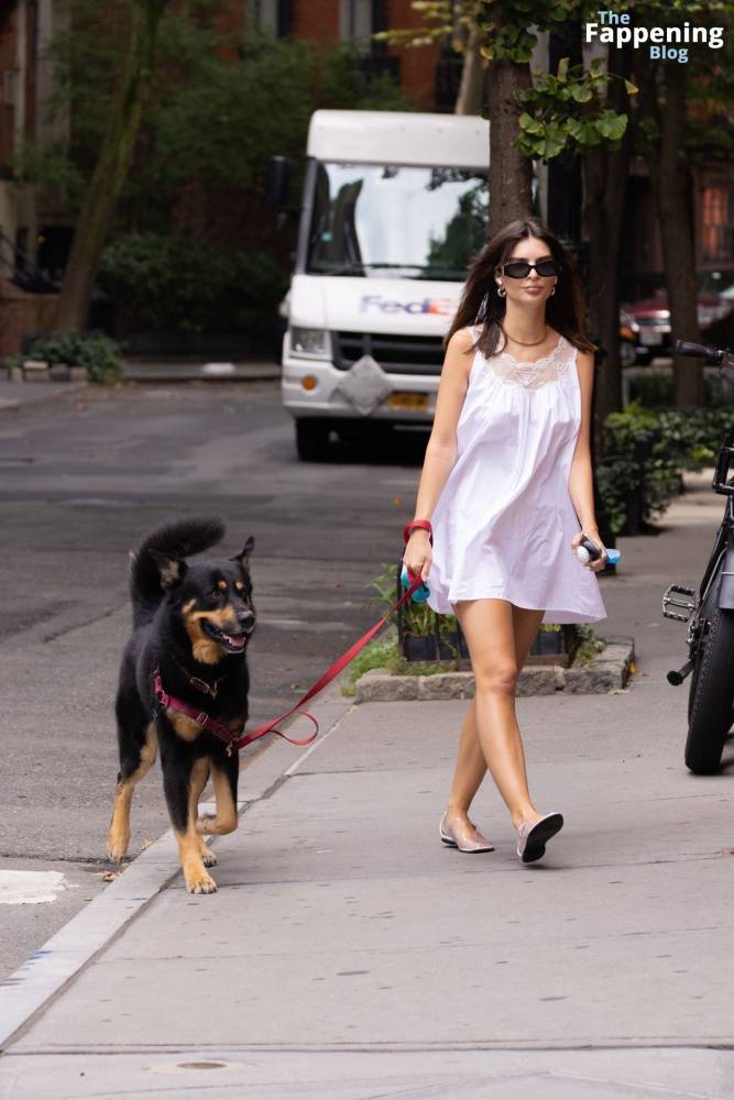 Emily Ratajkowski Stuns in White as She Takes Her Dog Out for a Fart Walk (16 Photos) - #9