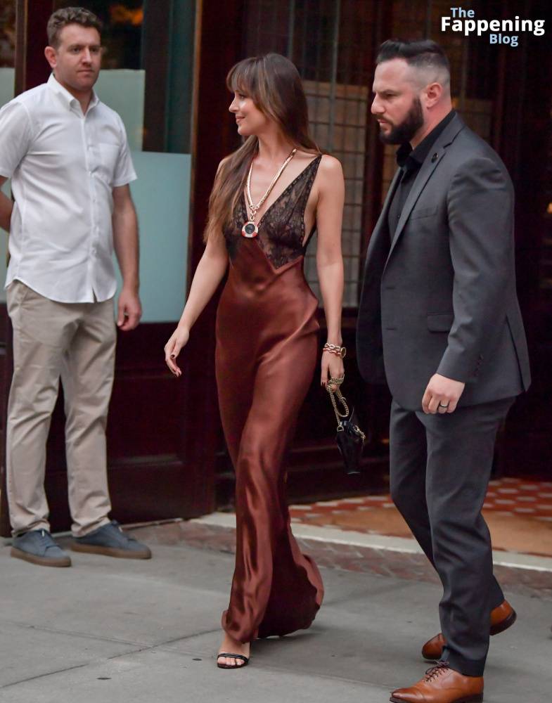 Dakota Johnson Stuns in a Copper Silk Gown Leaving Her Hotel in NYC (29 Photos) - #13