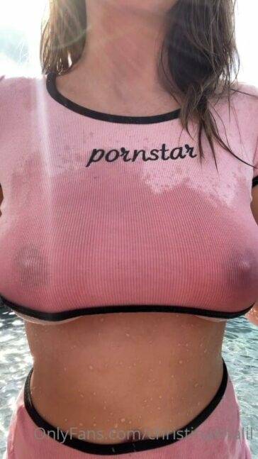 Christina Khalil Nude Wet T-shirt Strip Onlyfans Video Leaked - #main