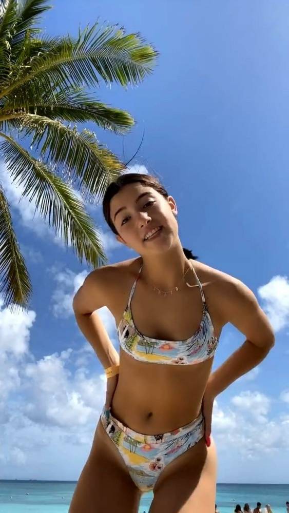 Charli D 19Amelio Sexy Beach Bikini Dance Video Leaked - #main