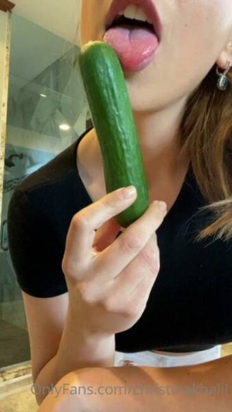 Christina Khalil Cucumber Blowjob Onlyfans Video Leaked on fansphoto.pics