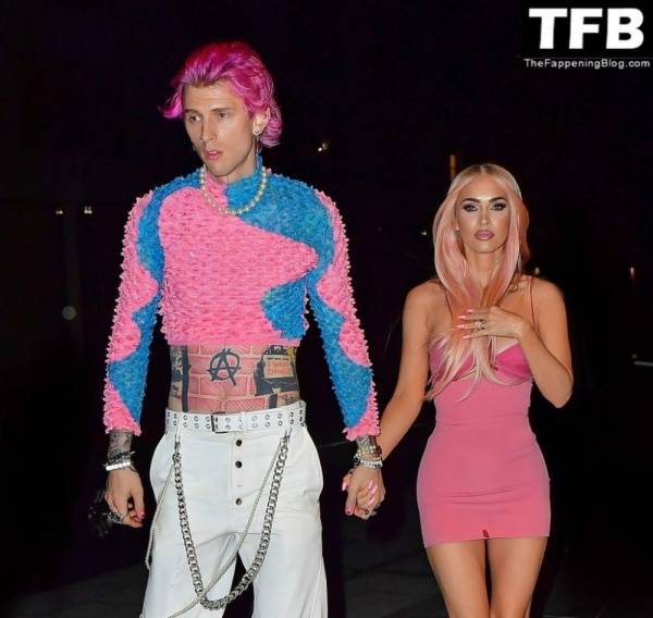 Megan Fox & Machine Gun Kelly Match in Barbie Pink as They Step Out For Dinner in NYC on fansphoto.pics