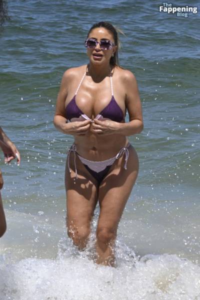 Larsa Pippen Looks Incredible as She Wears a Purple String Bikini on Miami Beach (24 Photos) on fansphoto.pics