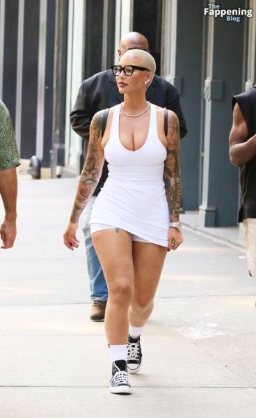 Amber Rose Turns Heads in a Revealing White Mini Dress During SoHo Outing (39 Photos) on fansphoto.pics